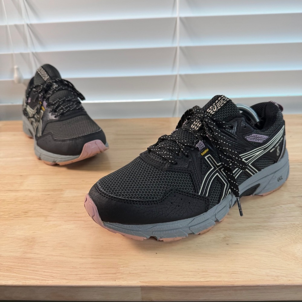 Asics Gel-Venture 8 Trail Running Sneakers Womens Black Rose Lace Up Low Top - 8